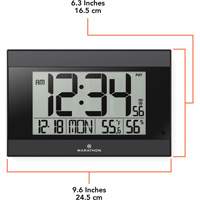 Horloge murale numérique à réglage automatique avec rétroéclairage automatique, Numérique, À piles, Noir OR501 | Duraquip Inc