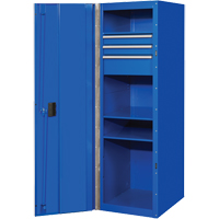 Armoire latérale série RX, 3 tiroirs, 19" la x 25" p x 61" h, Bleu TEQ494 | Duraquip Inc