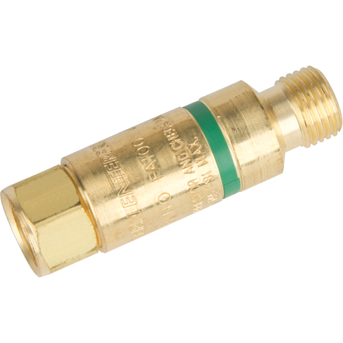 Antiretours pare-flammes - Oxy/gaz combustibles, Gaz combustibles (rouge)/Oxyg&egrave;ne (vert), Style pour chalumeau Duraquip Inc