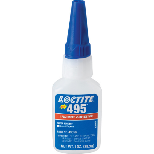 495 Super Bonder&reg; Instant Adhesive, Clear, Bottle, 28.3 g Duraquip Inc
