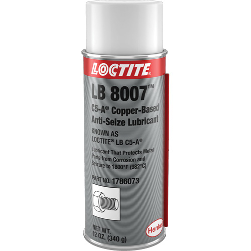 LB 8007 Copper Based Anti-Seize, 340 g, Aerosol Can, 1800°F (982°C) Max Temp. Duraquip Inc