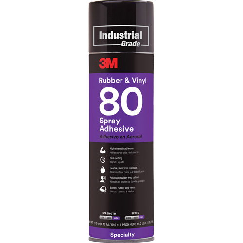 Rubber & Vinyl Spray Adhesive, Yellow, Aerosol Can Duraquip Inc