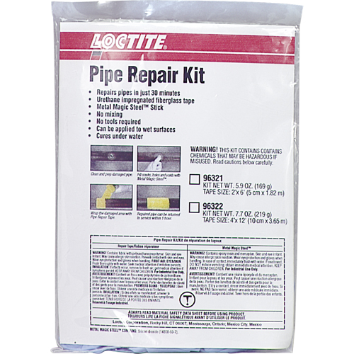 Pipe Repair Kits, Tape, 2" x 6', -17.7° C - 121° C/0° F - 250° F Duraquip Inc