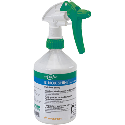 Nettoyant et protecteur de surface en acier inoxydable E-Nox Shine, 500 ml, Bouteille &agrave; g&acirc;chette Duraquip Inc