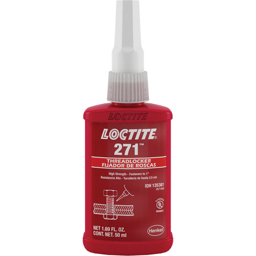 Compos&eacute; de blocage 271, Rouge, &eacute;lev&eacute;, 50 ml, Bouteille Duraquip Inc