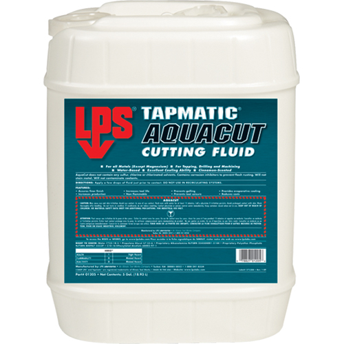 Tapmatic&reg; AquaCut Cutting Fluids, 5 gal. Duraquip Inc