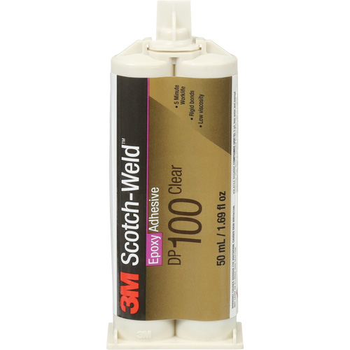 Adh&eacute;sif Scotch-Weld, 1,7 liq. oz., Cartouche double, Deux composants, Transparent Duraquip Inc