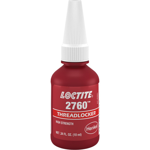 Threadlocker 2760 Instant Adhesive, Red, High, 10 ml, Bottle Duraquip Inc