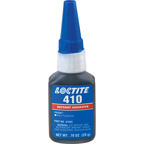 410 Instant Adhesive, Black, Bottle, 20 g Duraquip Inc