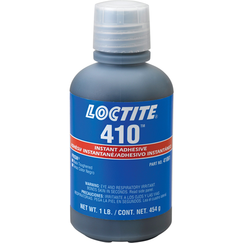 Adh&eacute;sif instantan&eacute; 410, Noir, Bouteille, 454 g Duraquip Inc