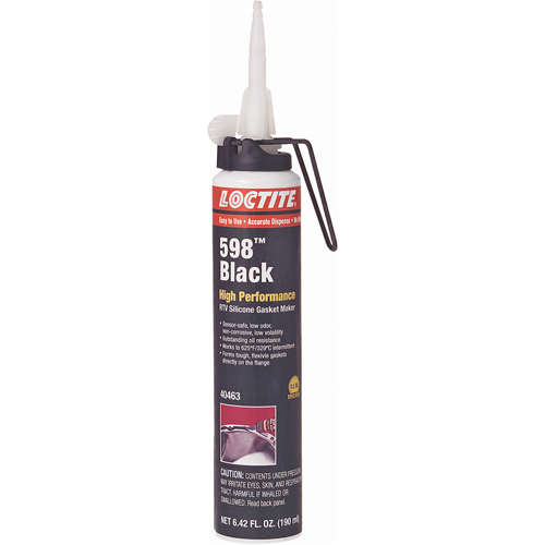 598 High Performance RTV Silicone Gasket Maker, Cartridge, Black Duraquip Inc