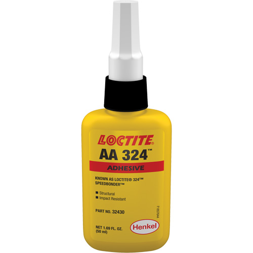 Adh&eacute;sif acrylique structurel 324 Speedbonder, Deux composants, 50 ml, Bouteille, Jaune Duraquip Inc