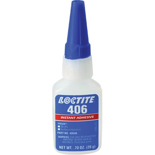 Adh&eacute;sif instantan&eacute; Prism 406, Transparent, Bouteille, 0,7 liq. oz. Duraquip Inc