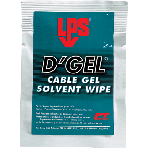 D'Gel&reg; Cable Gel Solvent, Packets Duraquip Inc