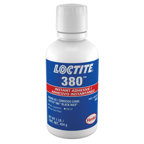 Adh&eacute;sif instantan&eacute; durci 380, Noir, Bouteille, 453 g Duraquip Inc