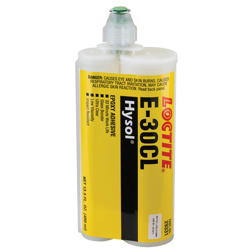 E-30CL Glass Bonder Structural Adhesive, 200 ml, Dual Cartridge, Two-Part, Ultra Clear Duraquip Inc