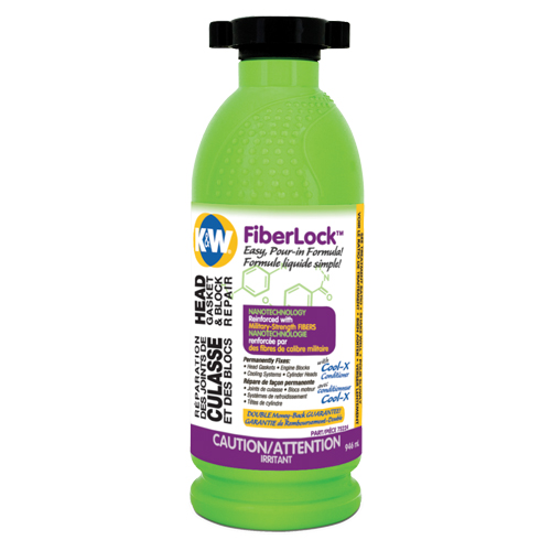 Fluide de r&eacute;paration pour joint de culasse et bloc-moteur Fiberlock, Bouteille, Beige Duraquip Inc