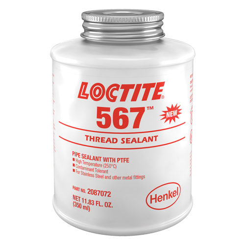 567 High Temperature Thread Sealant, Brush Top Bottle, 350 ml, -53.88° C - 204° C/-65° F - 400° F Duraquip Inc