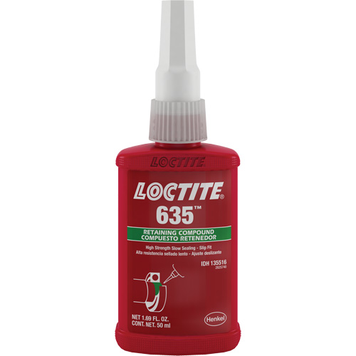 Compos&eacute; de retenue Loctite 635, 50 ml, Bouteille, Vert Duraquip Inc