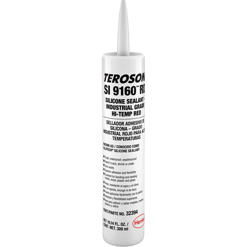 Scellant &agrave; la silicone haute temp&eacute;rature Teroson SI 9160, Cartouche, Rouge Duraquip Inc