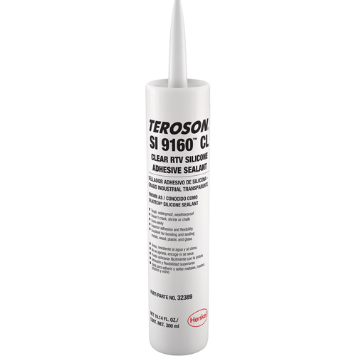 Teroson&reg; SI 9160 Silicone Sealant, Cartridge, Clear Duraquip Inc