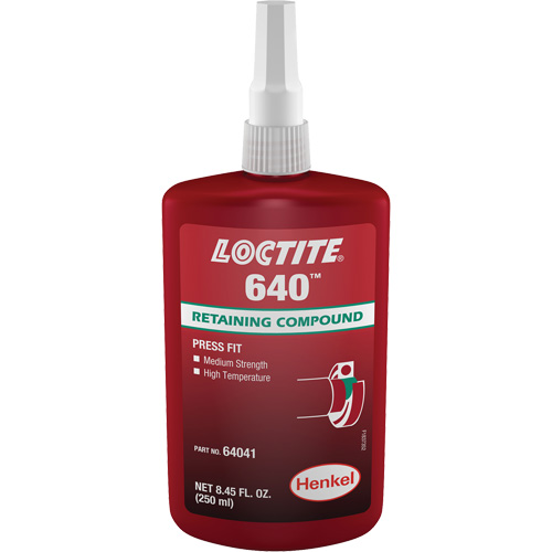 Compos&eacute; de retenue Loctite 640, 250 ml, Bouteille, Vert Duraquip Inc