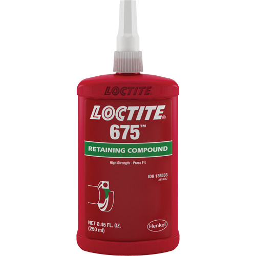 Loctite&reg; 675 Threadlocker, 250 ml, Bottle, Green Duraquip Inc