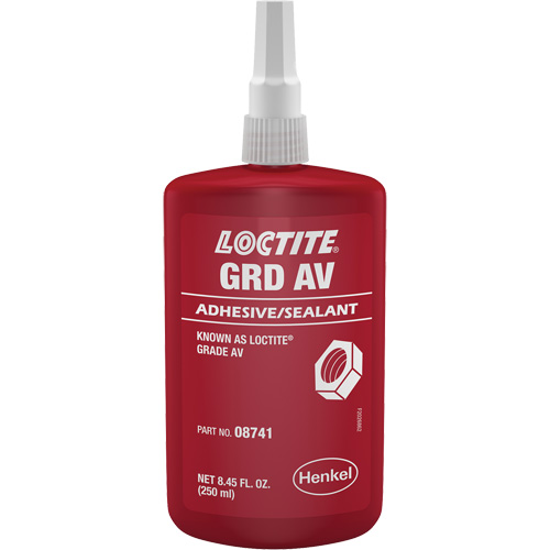 Letter Grade AV Threadlocker, Red, High, 250 ml, Bottle Duraquip Inc