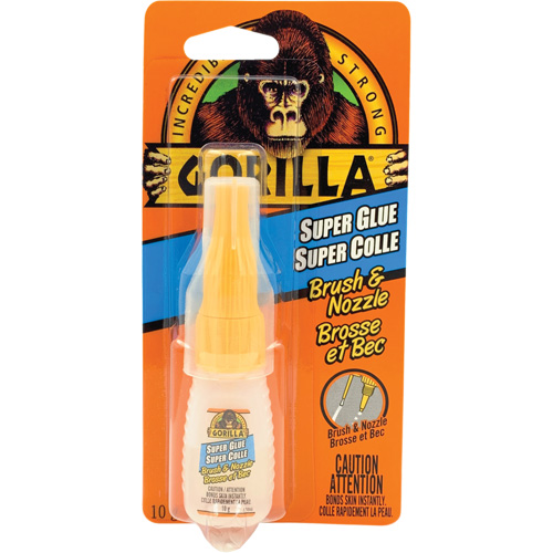 Super Glue Brush & Nozzle, 10 g, Bottle, Clear Duraquip Inc
