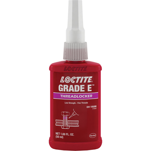 Threadlocker 080 Grade E, Purple, Low, 50 ml, Bottle Duraquip Inc