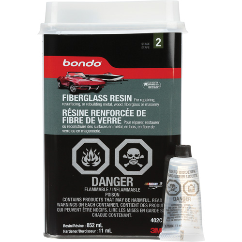 Bondo&reg; Fibreglass Resin, Two-Part, 852 ml, Bottle, Off-White Duraquip Inc