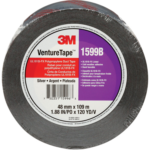 Ruban en polypropyl&egrave;ne Venture Tape 1599B, 3 mils, Argent, 48 mm (2") x 109,7 m (359,9') Duraquip Inc
