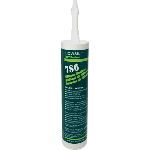 Agent d'&eacute;tanch&eacute;it&eacute; &agrave; base de silicone Dowsil 786, 300 ml, Cartouche, Blanc Duraquip Inc