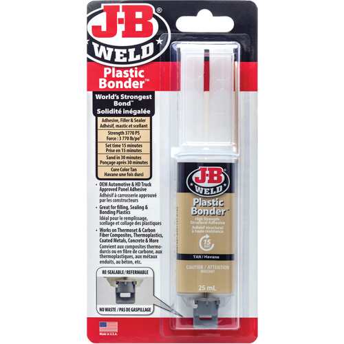 Adh&eacute;sif plastique, 25 ml, Seringue, Deux composants, Havane Duraquip Inc