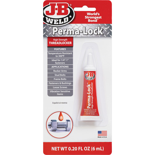 Compos&eacute; de blocage Perma-Lock, Rouge, &eacute;lev&eacute;, 6 ml, Tube Duraquip Inc