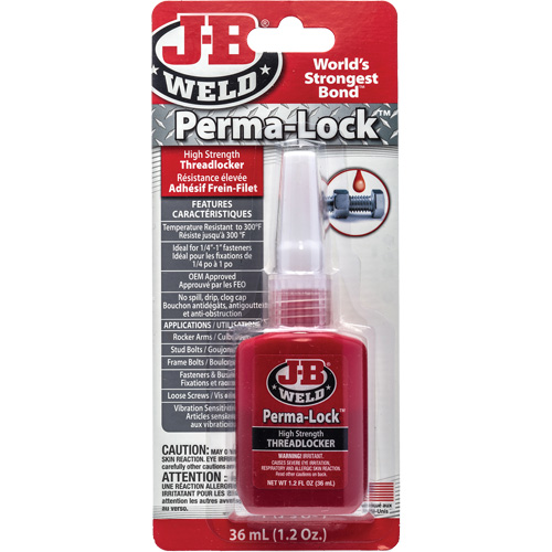 Compos&eacute; de blocage Perma-Lock, Rouge, &eacute;lev&eacute;, 36 ml, Bouteille Duraquip Inc