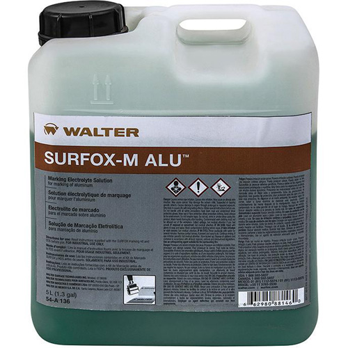 Solution &eacute;lectrolytique de marquage sur l'aluminium Surfox-M Duraquip Inc