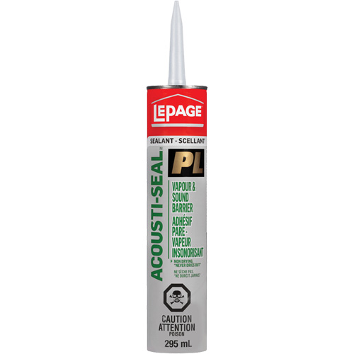 PL&reg; Vapour Barrier & Sound Reduction Adhesive, 825 ml, Tube, Black Duraquip Inc