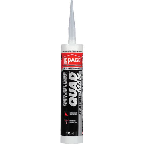 Quad&reg; Max Siding & Window Sealant, 280 ml, Tube, Black Duraquip Inc