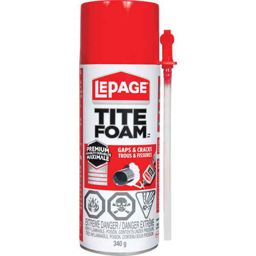 Scellant en mousse isolante pour trous & fissures Titefoam, Canette a&eacute;rosol, Blanc Duraquip Inc