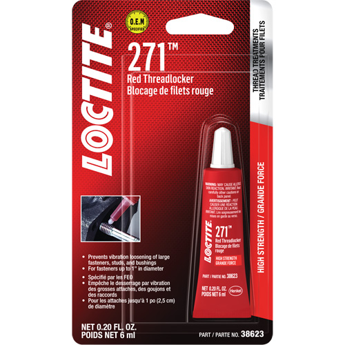 Compos&eacute; de blocage 271, Rouge, &eacute;lev&eacute;, 6 ml, Tube Duraquip Inc
