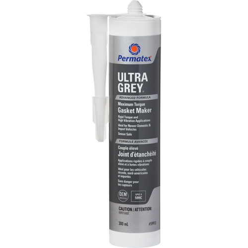 Compos&eacute; &agrave; joints de silicone RTV rigide pour couple &eacute;lev&eacute; Ultra Grey, Cartouche, Gris Duraquip Inc