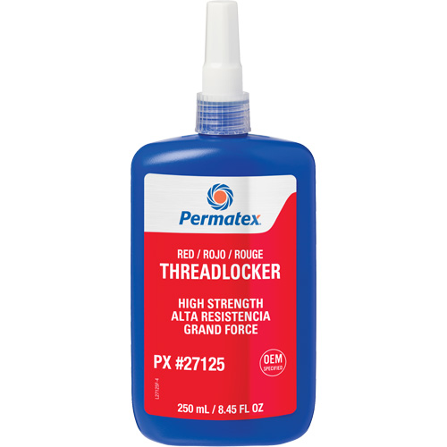 Threadlocker, Red, High, 250 ml, Bottle Duraquip Inc