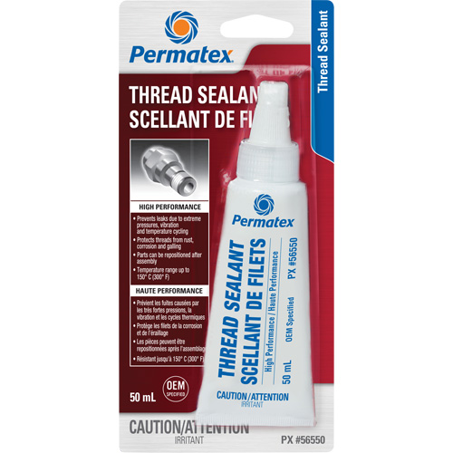 Scellant pour filetage haute performances, Tube, 50 ml, -54° C - 149° C/-65° F - 300° F Duraquip Inc