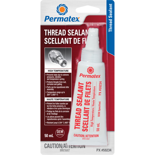 Scellant pour filetage haute temp&eacute;rature, Bouteille, 50 ml, -54° C - 204° C/-65° F - 400° F Duraquip Inc
