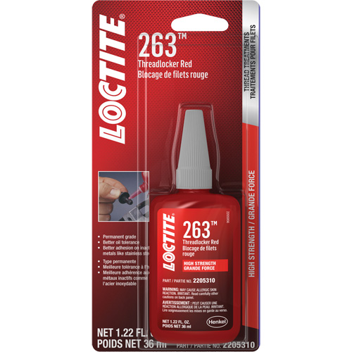 Compos&eacute; de blocage 263, Rouge, &eacute;lev&eacute;, 36 ml, Bouteille Duraquip Inc