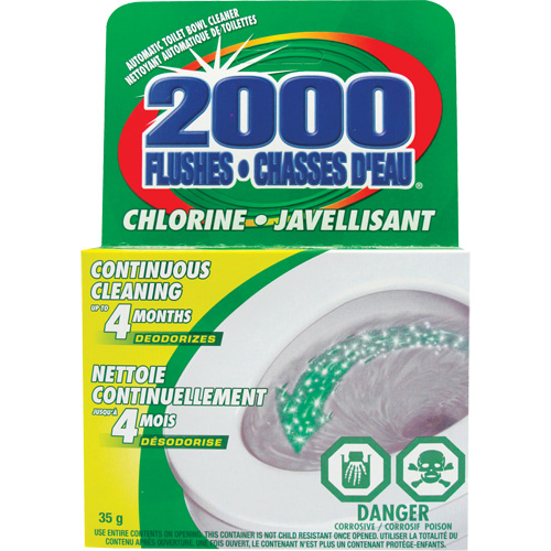 2000 Flushes&reg; Bleach Toilet Bowl Cleaner, 35 g, Tablet Duraquip Inc