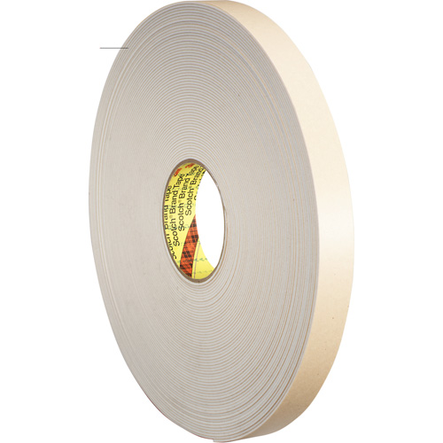 Double-Coated Foam Tape, 33 m (108') L x 25.4 mm (1") W, 62 mils, Polyethylene Duraquip Inc