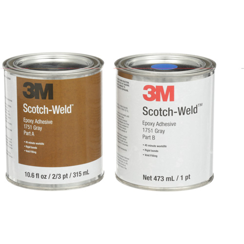 Adh&eacute;sif Scotch-Weld, 16 oz liq., Tube, Deux composants, Gris Duraquip Inc