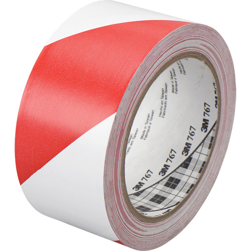Hazard Warning Tape 767, 50.8 mm (2") x 33 m (108'), Red/White Duraquip Inc